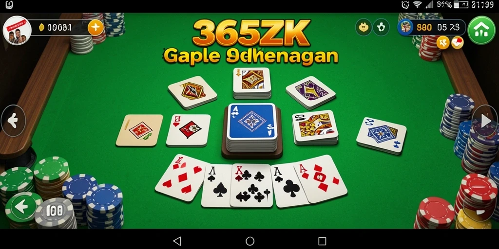 Tampilan seru permainan Gaple di 365ZK, penuh strategi dan tantangan.