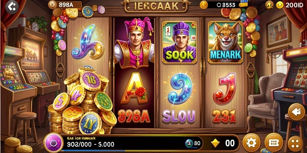 Tangkapan layar gameplay 898A menampilkan slot dengan desain menarik.