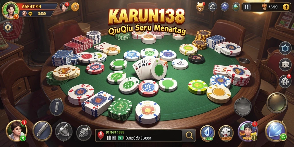Tampilan gameplay seru dalam permainan QiuQiu KARUN138.