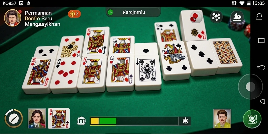 Screenshot gameplay KO857 yang menunjukkan momen seru permainan Domino.