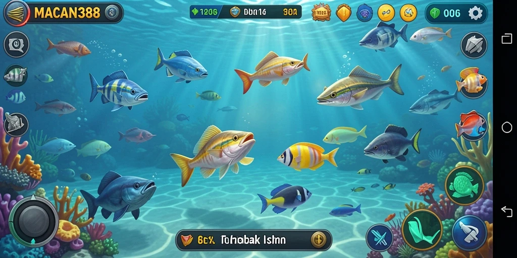 Gameplay seru Tembak Ikan di MACAN388 dengan efek visual menarik.