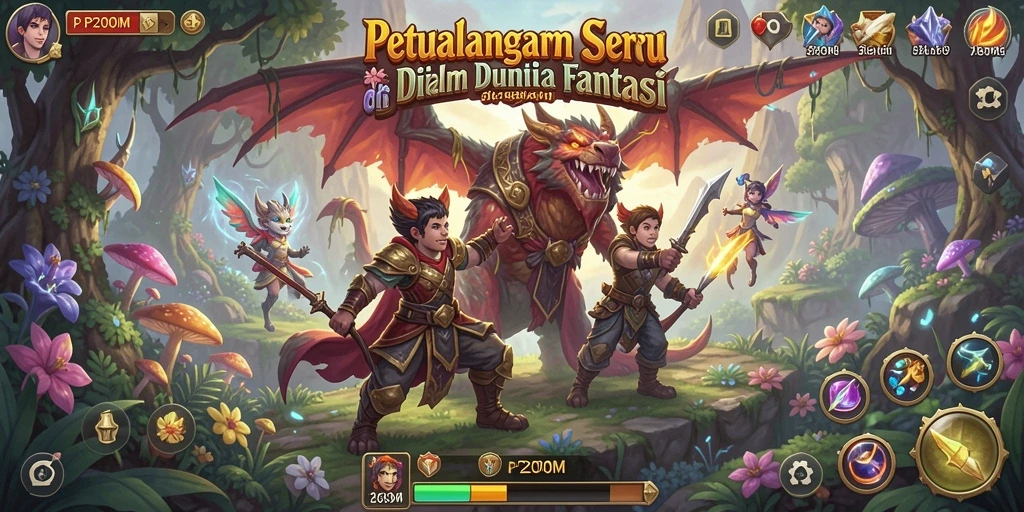 Tampilan gameplay P200M yang menampilkan aksi petualangan seru.