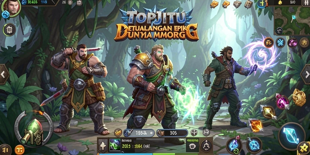 Screenshot gameplay TOPJITU menampilkan aksi pertarungan epik.